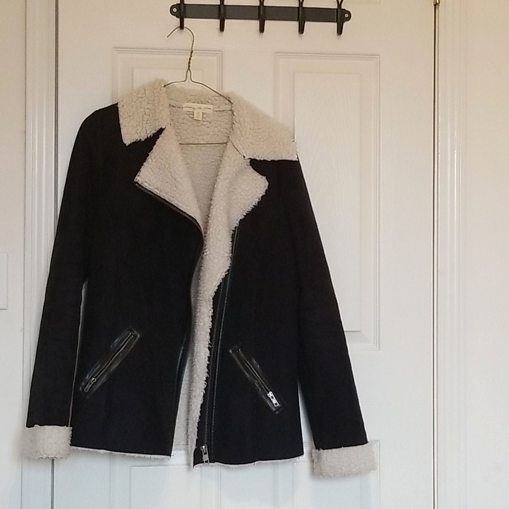 Motorcycle style suede jacket